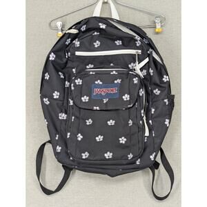 JanSport Big Student Black Cherry Blossom School Backpack 15" Laptop Pocket